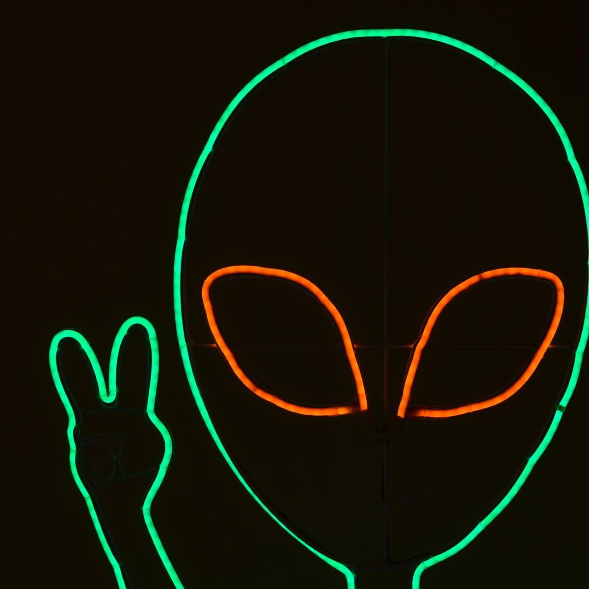 National Tree 40in. Halloween Neon Style Alien Decoration