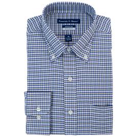 Mens Preswick & Moore Oxford Dress Shirt - Navy/Yellow