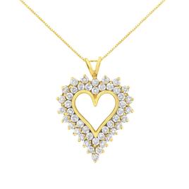 Haus of Brilliance 14kt. Gold 4ctw. Diamond Cluster Heart Pendant