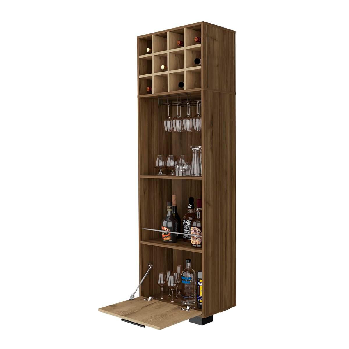 FM FURNITURE Aubree Mahagony Corner Bar Cabinet