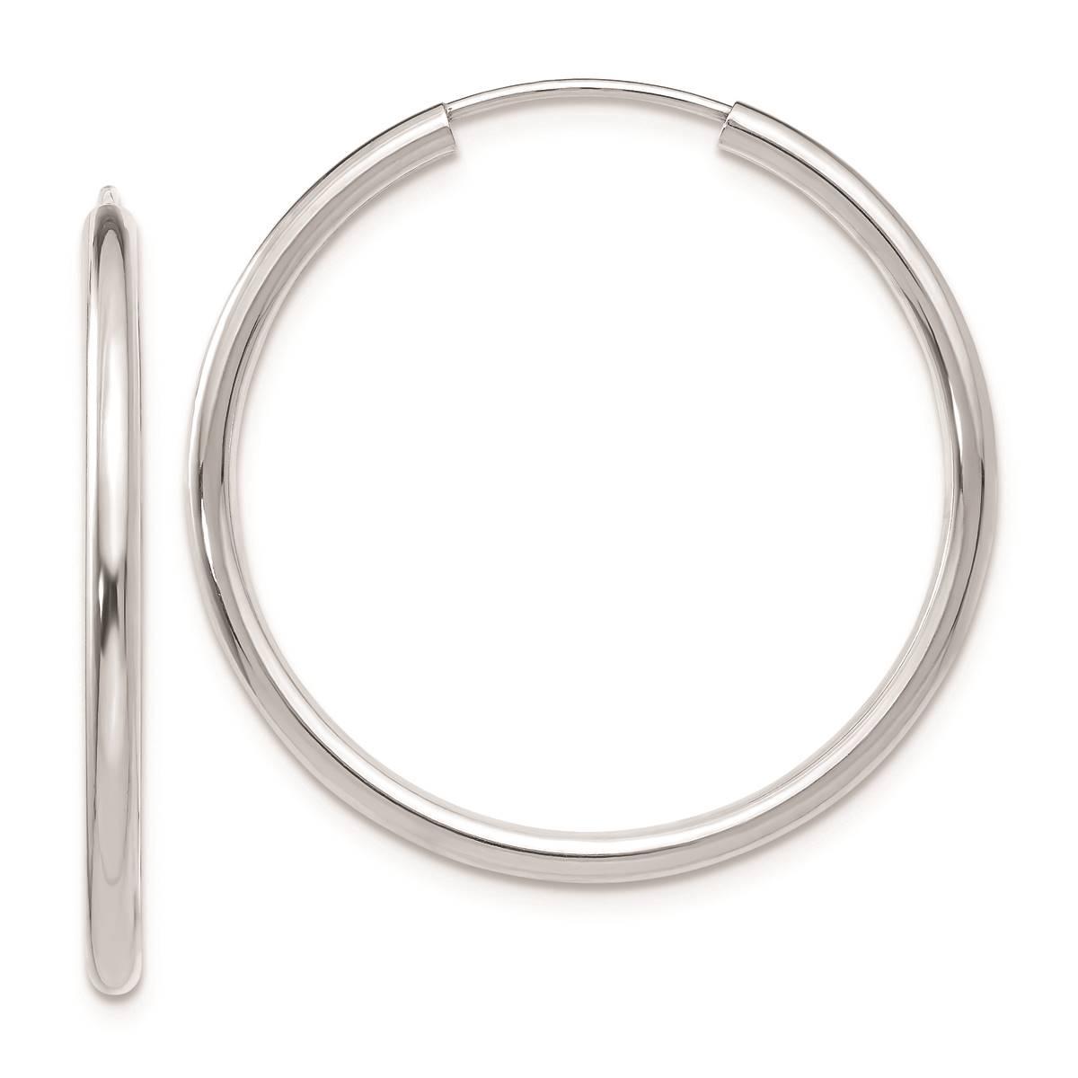 Gold Classics(tm) 30mm. 14k White Gold Polished Hoop Earrings