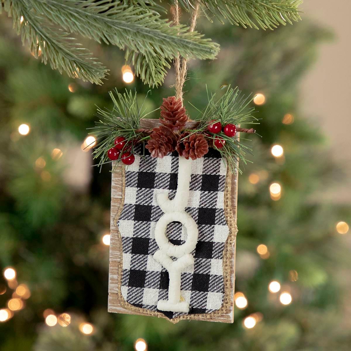 Northlight Seasonal 4.75in. Buffalo Plaid Christmas Sign Ornament