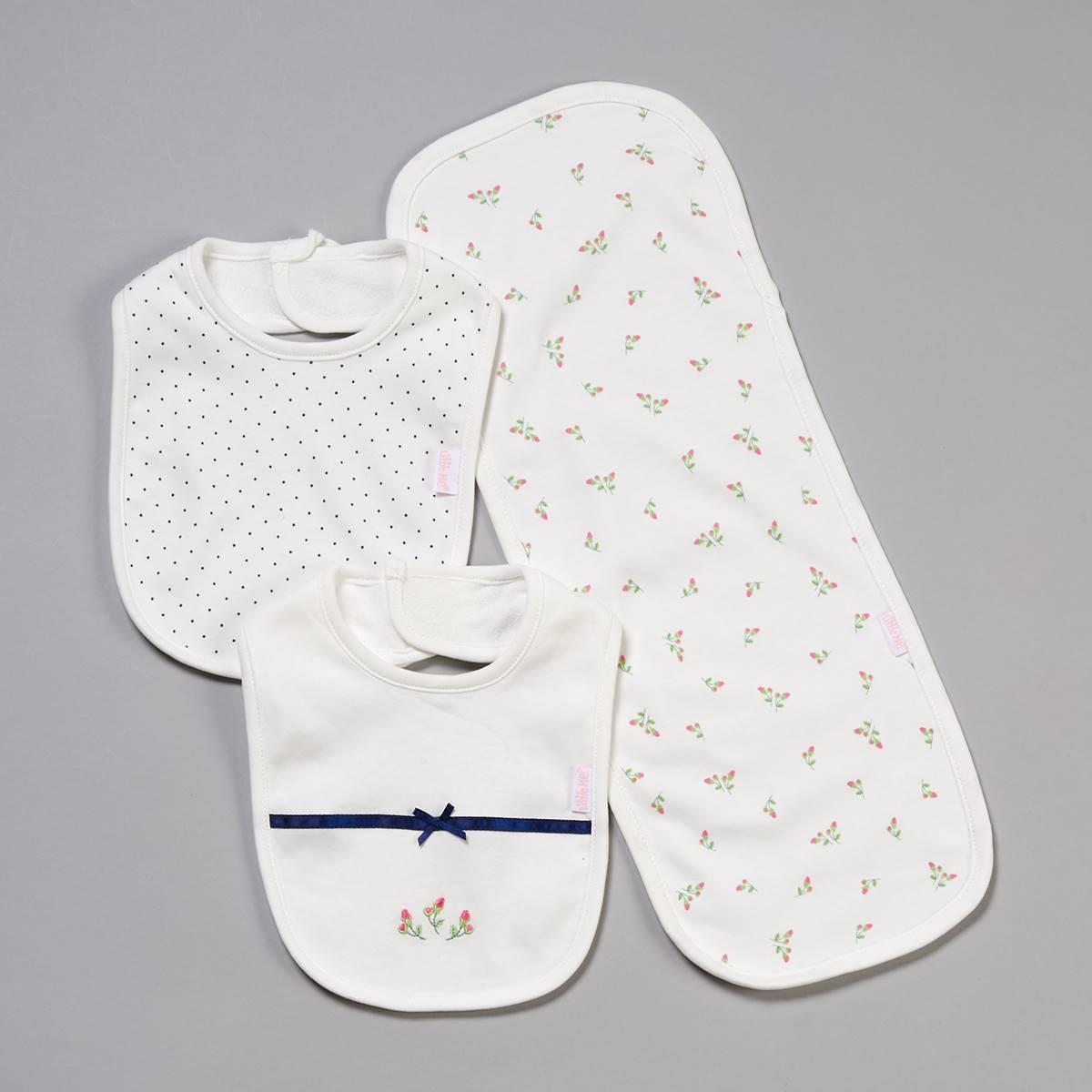 Baby Girl Little Me Rosebud Bib and Burp Set