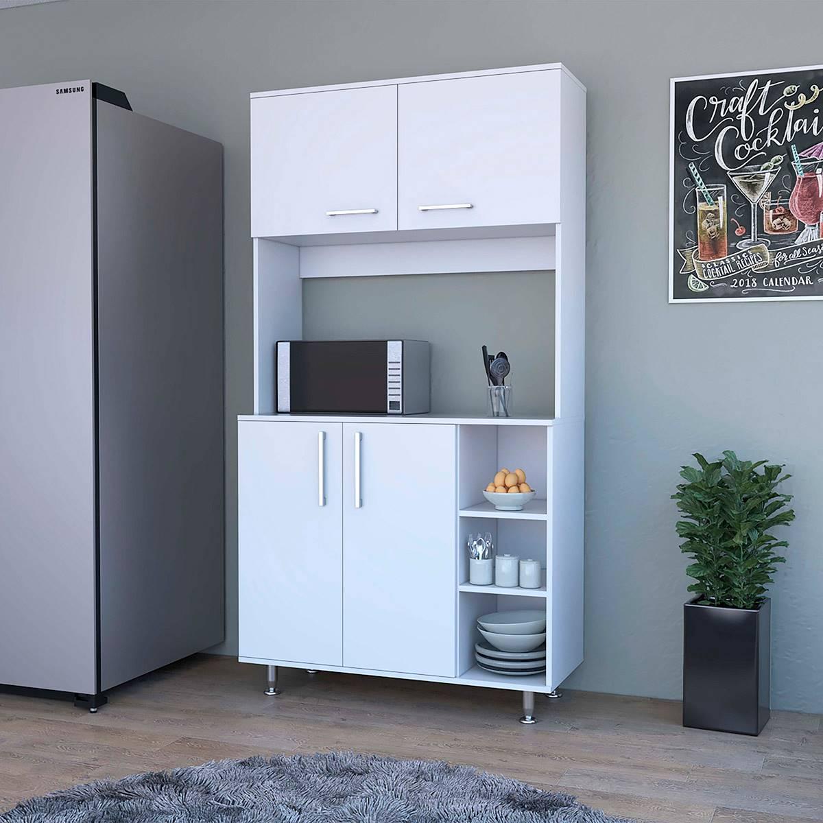 FM FURNITURE Colorado White Pantry Cabinet
