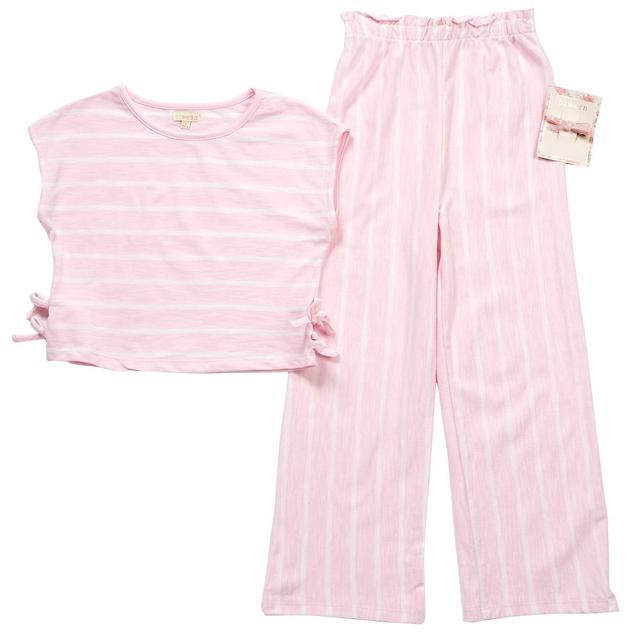 Girls (4-6x) BTween® Stripe Top & Wide Leg Pant Set