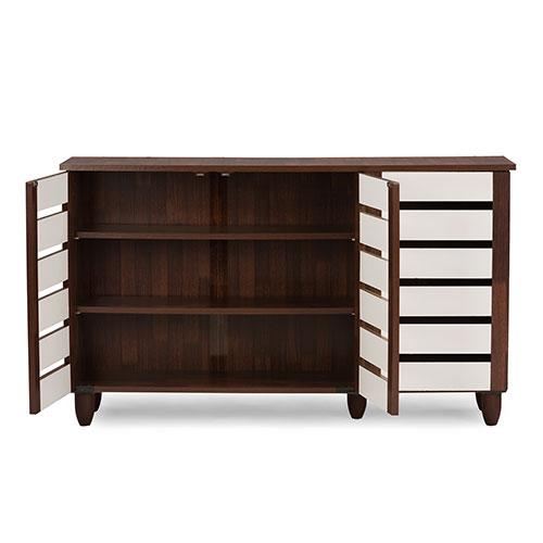 Baxton Studio Gisela Two-Tone Shoe Cabinet