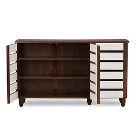 Baxton Studio Gisela Two-Tone Shoe Cabinet