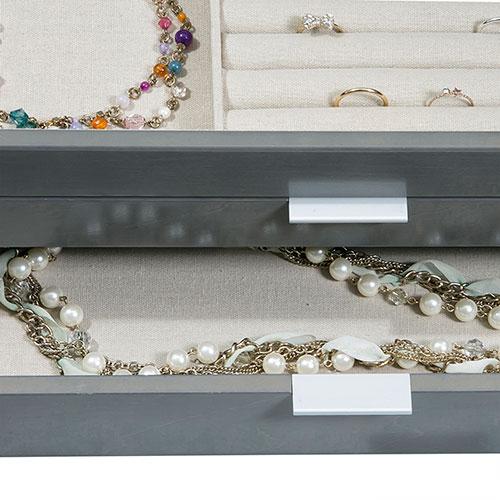 Mele & Co. Misty Glass Top Wooden Jewelry Box