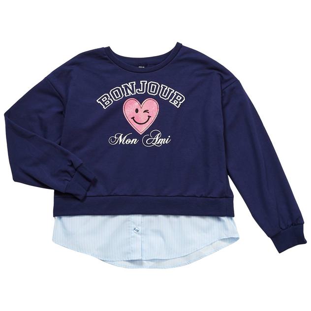Girls (7-16) Star Ride® Bonjour Mon Ami Long Sleeve Top