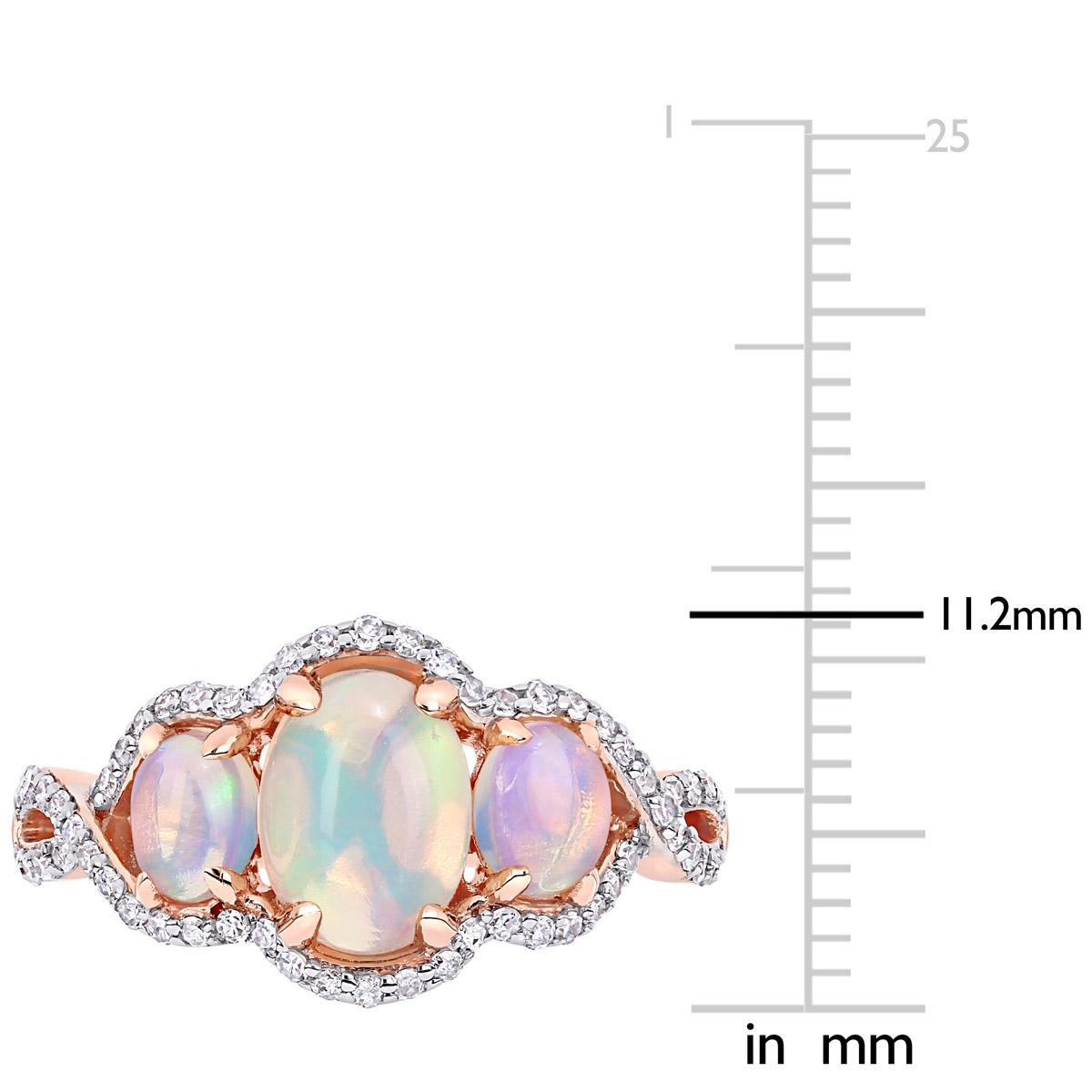 Gemstones Classics™ 10kt. Rose Gold Ethiopian Blue Opal Ring
