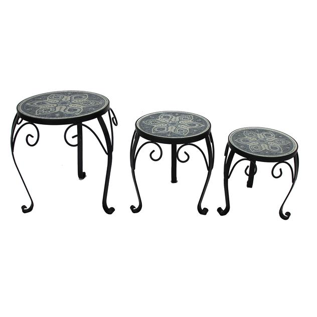 Round Mosaic Plant Stand