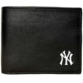 MLB New York Yankees White Logo Sheep Leather Wallet W/ Tin