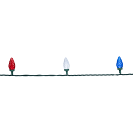 Northlight 66ft. 100ct. Patriotic LED C9 Faceted Christmas Lights
