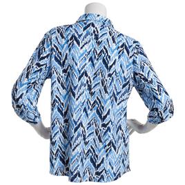 Womens Emily Daniels 3/4 Sleeve Herringbone Henley Blouse