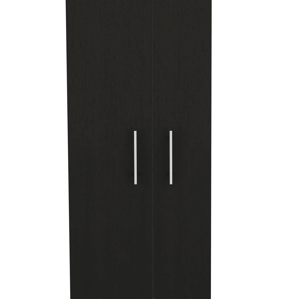 FM FURNITURE Norway Black Broom Closet Pantry
