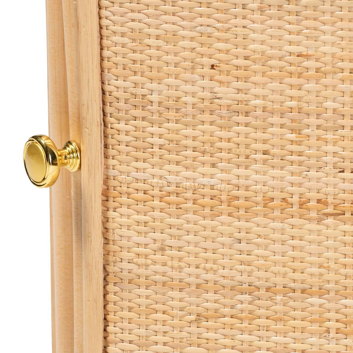 bali & pari Kiara Bohemian Natural Rattan Nightstand