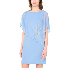 Womens MSK Pearl Floral Chiffon Overlay Shift Dress