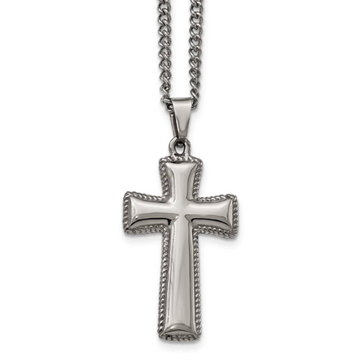 Mens Gentlemen's Classics(tm) Polished Cushion Cross Necklace