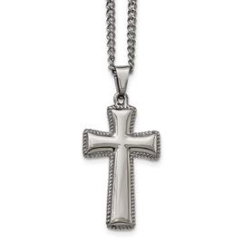 Mens Gentlemen's Classics(tm) Polished Cushion Cross Necklace