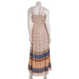 Juniors Angie Mix Print Crochet Trim Maxi Slip Dress