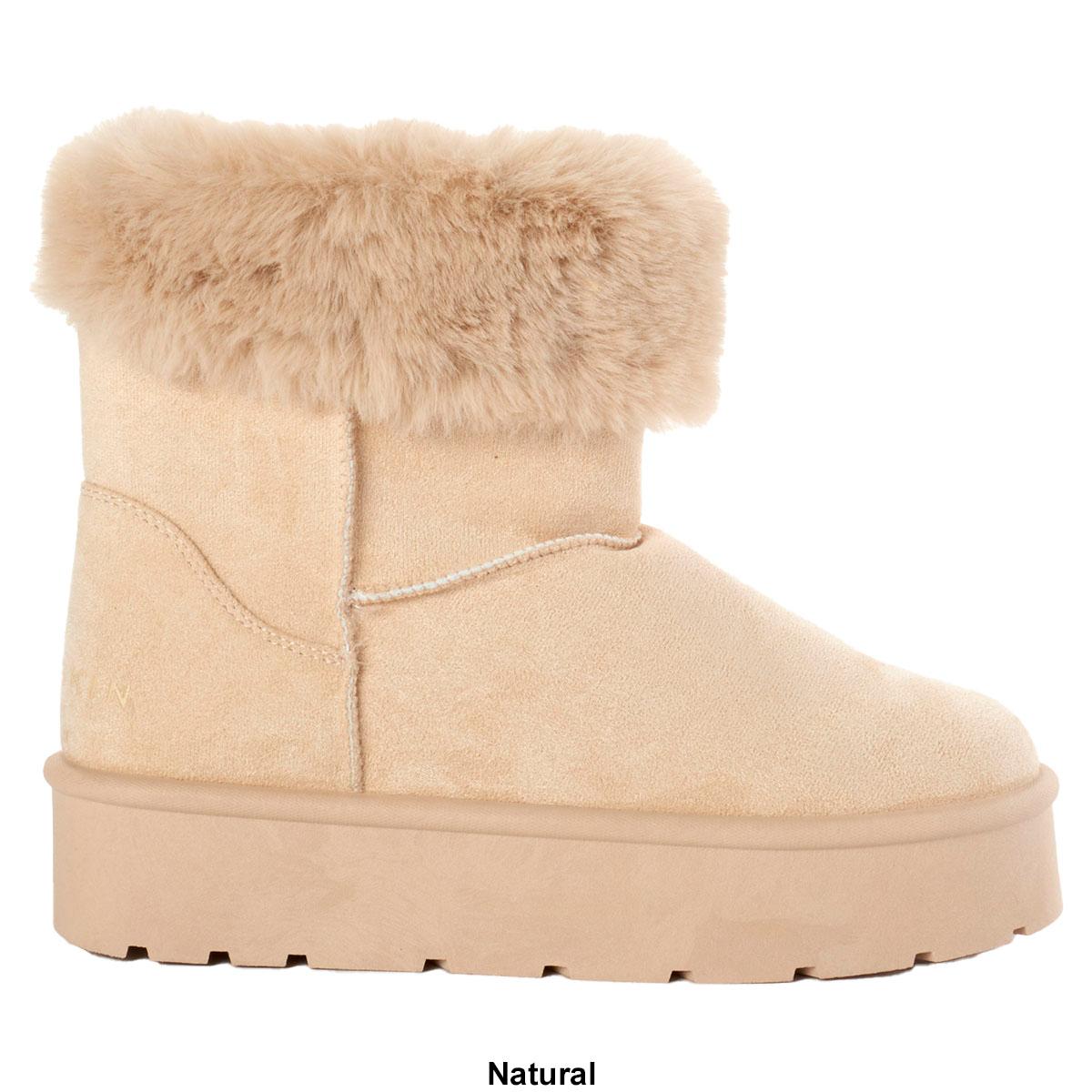 Womens Danskin Faux Suede Fur Cuff Ankle Boots