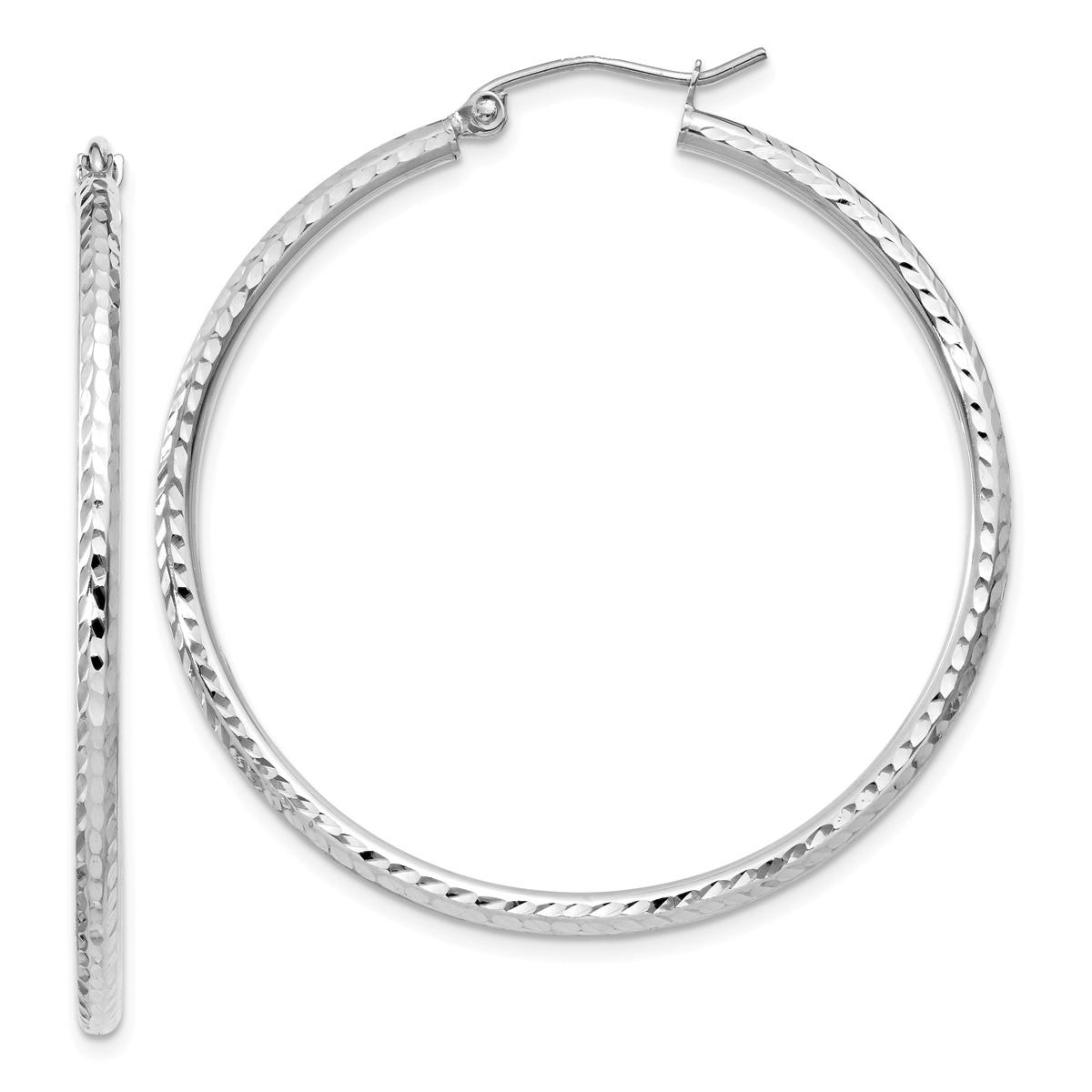 Gold Classics(tm) 14kt. White Gold 40mm Tube Hoop Earrings