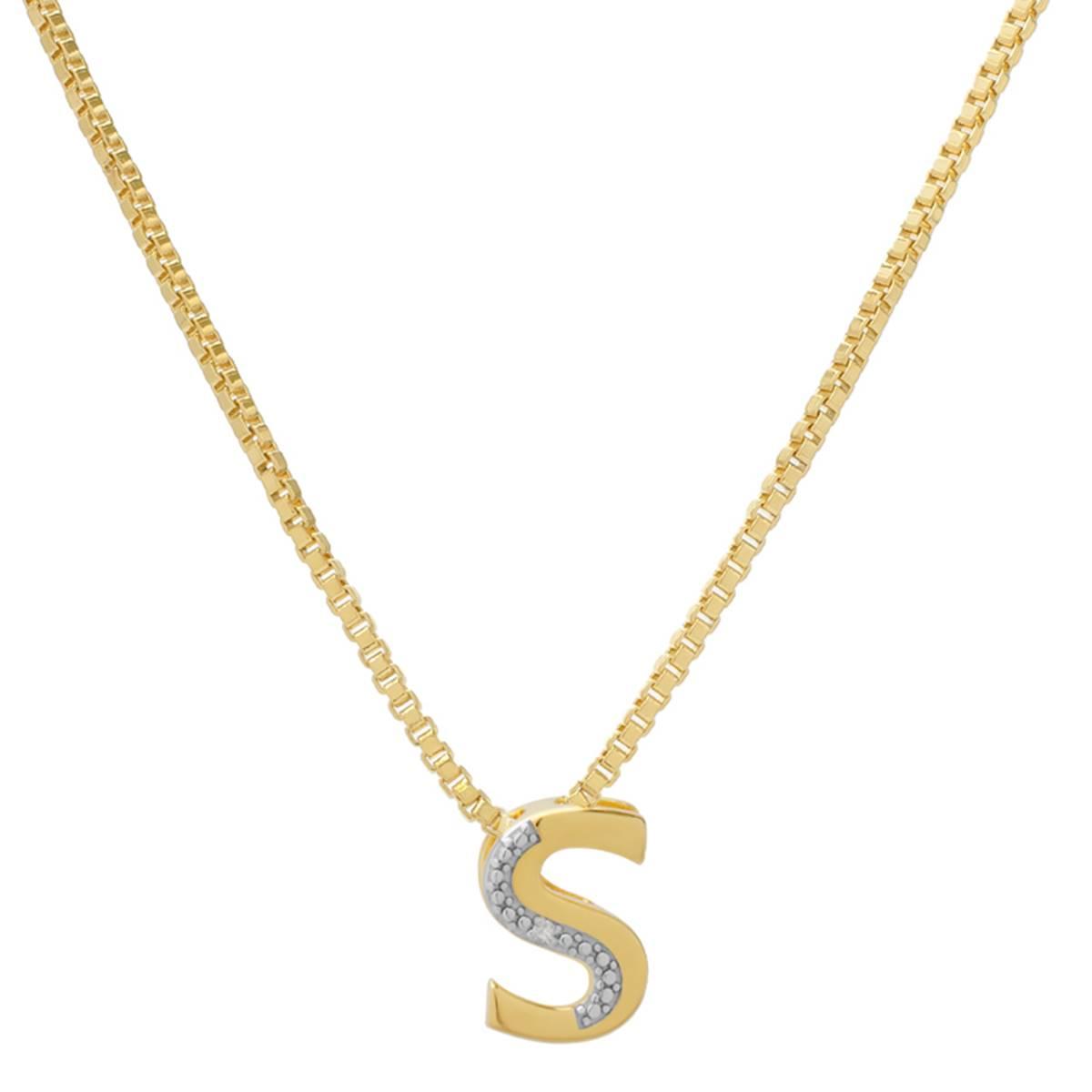 Gianni Argento 14kt Gold Plated Diamond Accent S Pendant