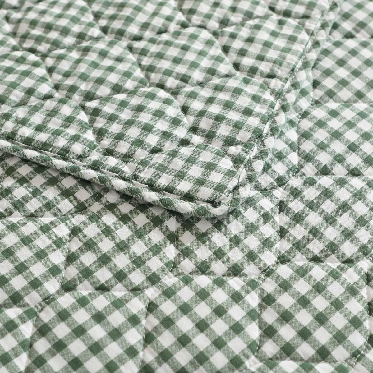 Laura Ashley Gracies Gingham Cotton Reversible Quilt Set
