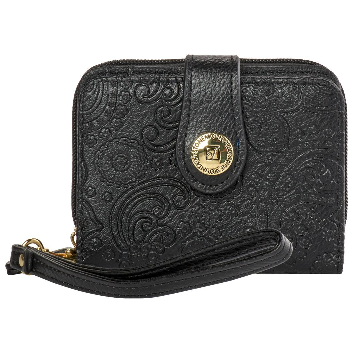 Womens Stone Mountain Paisley Embossed Small Wristlet
