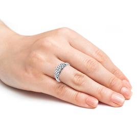 Nova Star® Sterling Silver Lab Grown Diamond Cluster Ring