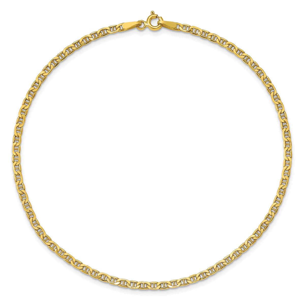 Gold Classics(tm) 2.40mm. Semi-Solid Anchor Chain Anklet