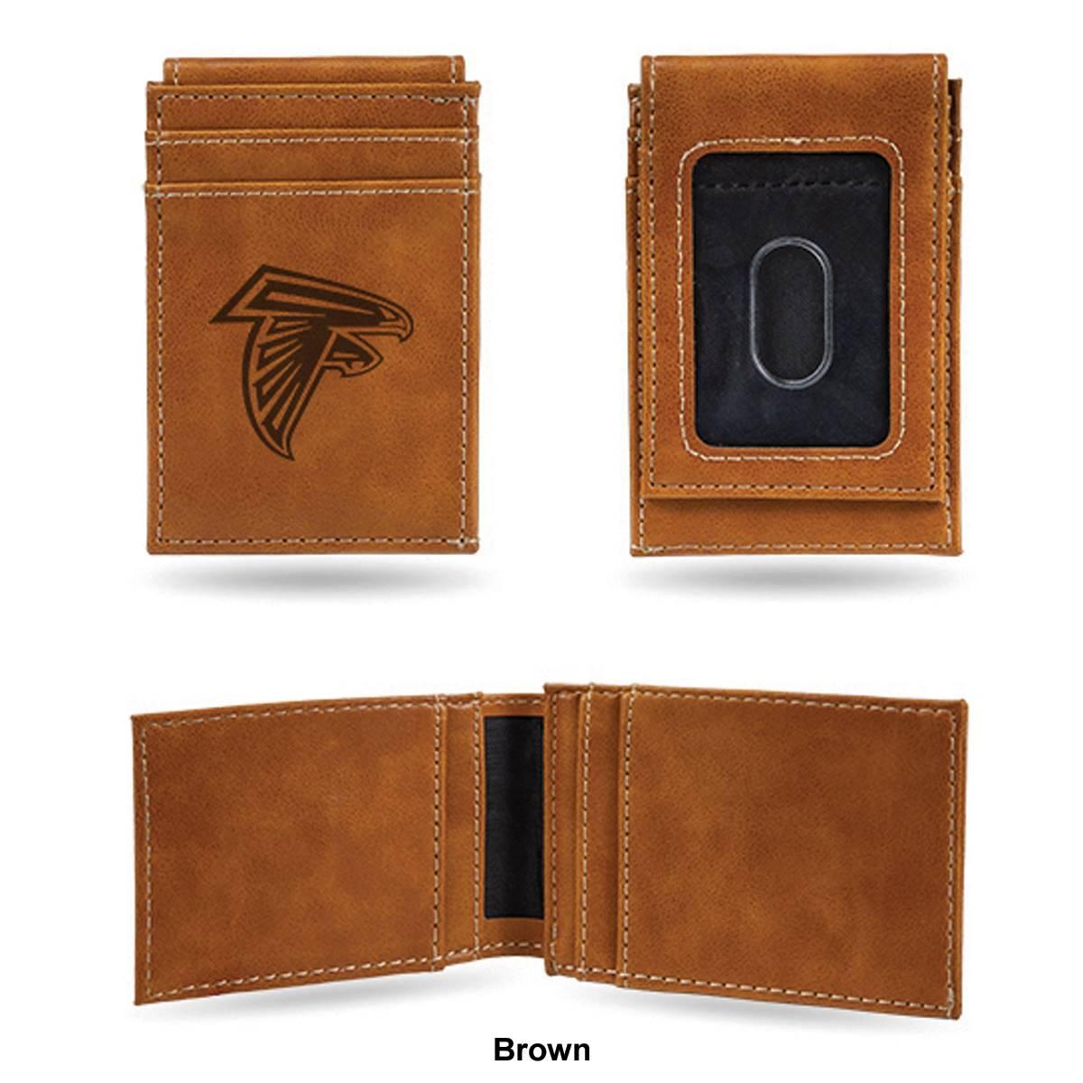 Mens NFL Atlanta Falcons Faux Leather Front Pocket Wallet
