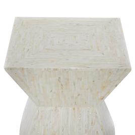 9th & Pike® Beige Mussel Shells And Wood Accent Table