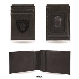 Mens NFL Oakland Raiders Faux Leather Front Pocket Wallet