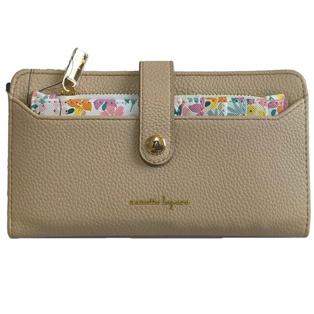 Womens Nanette Lepore Lilli Solid & Floral Bifold Wallet-Oatmeal