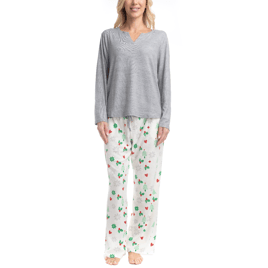 Womens Goodnight Kiss Holiday Pop Up Hearts Pajama Set