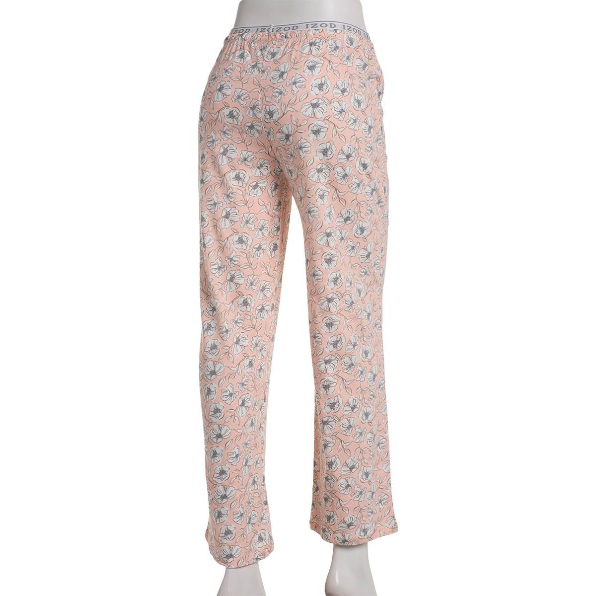 Womens IZOD® Sketchy Flowers Logo Waist Pajama Pants