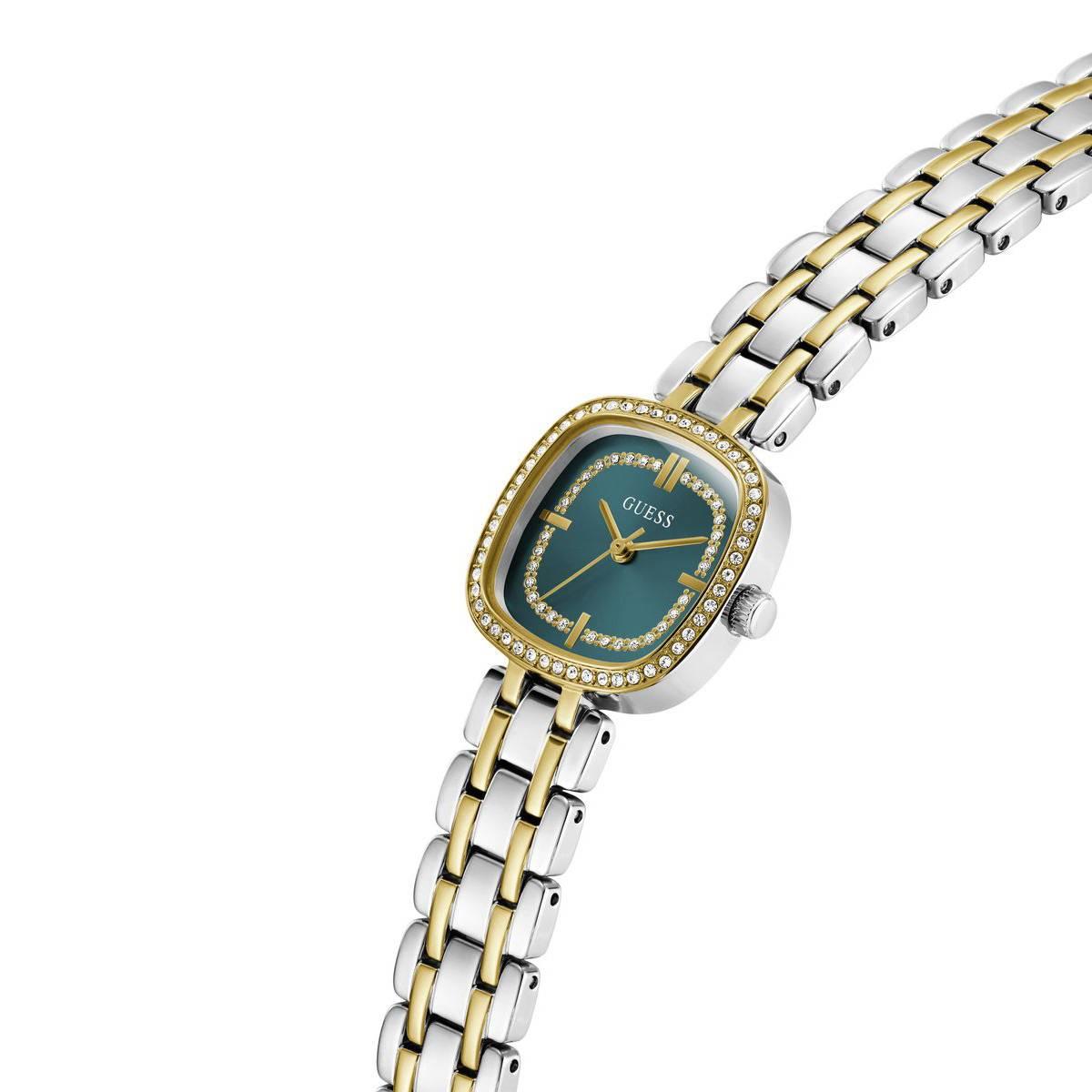 Womens Guess Two-Tone Green Dial Watch - GW1018L6