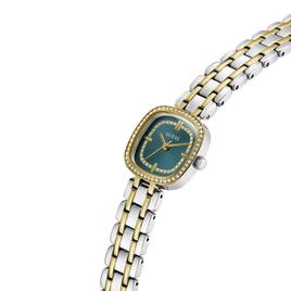 Womens Guess Two-Tone Green Dial Watch - GW1018L6