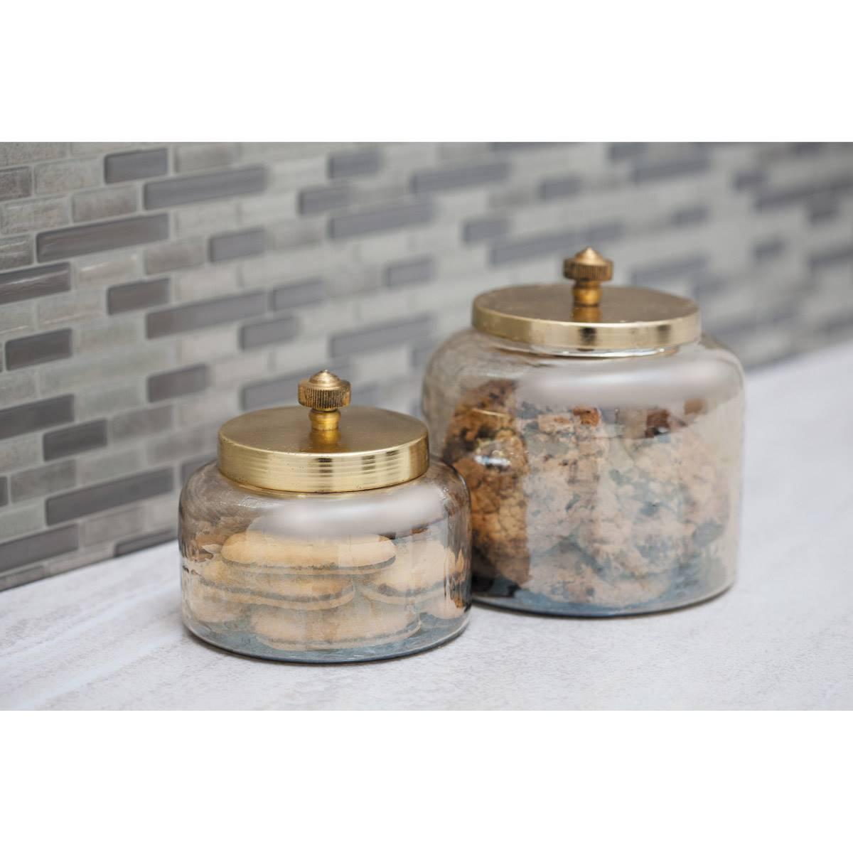 9th & Pike® Gold Smoked Glass Jars - Set of 2