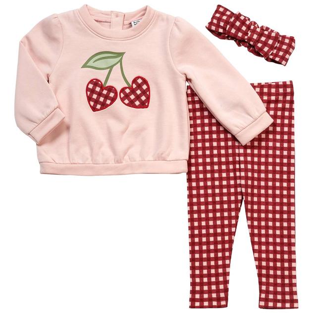 Baby Girl (12-24M) Nicole Miller 3pc. Cherry Fleece Set
