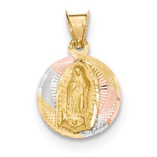 Gold Classics(tm) 14kt. Lady of Guadalupe Circle Pendant