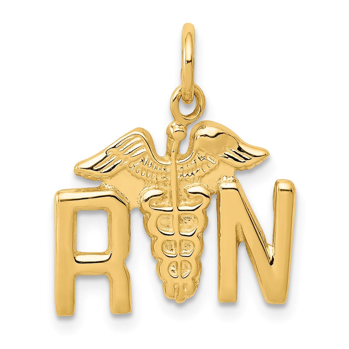 Unisex Gold Classics(tm) 14kt. Gold RN Registered Nurse Charm