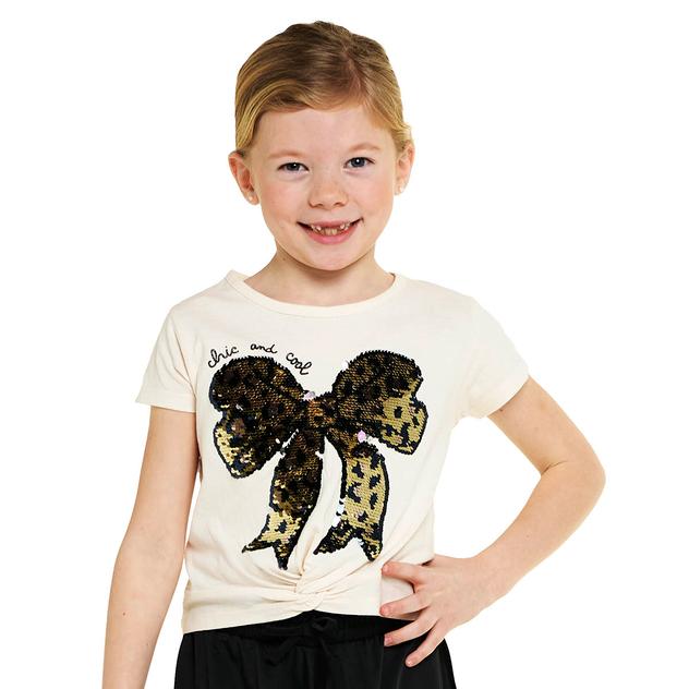 Girls (4-6x) Star Ride® Bow/Cherry Flip Sequin Top