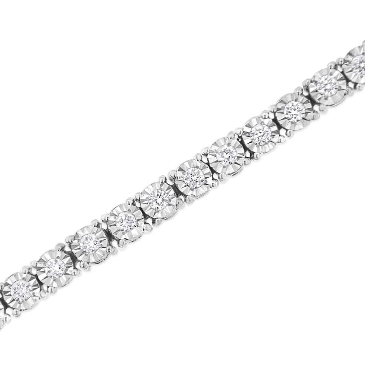 Haus of Brilliance Silver 1ct. Lab Grown Diamond Tennis Bracelet