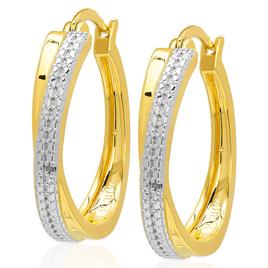 Accents by Gianni Argento Diamond Criss Cross Hoop Earrings