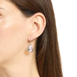 Athra Silver Plated & Opalite Glass Hummingbird Drop Earrings