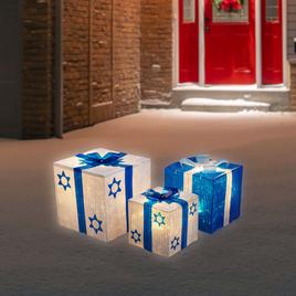 Northlight Seasonal 3pc. Shimmering Hanukkah Gift Box