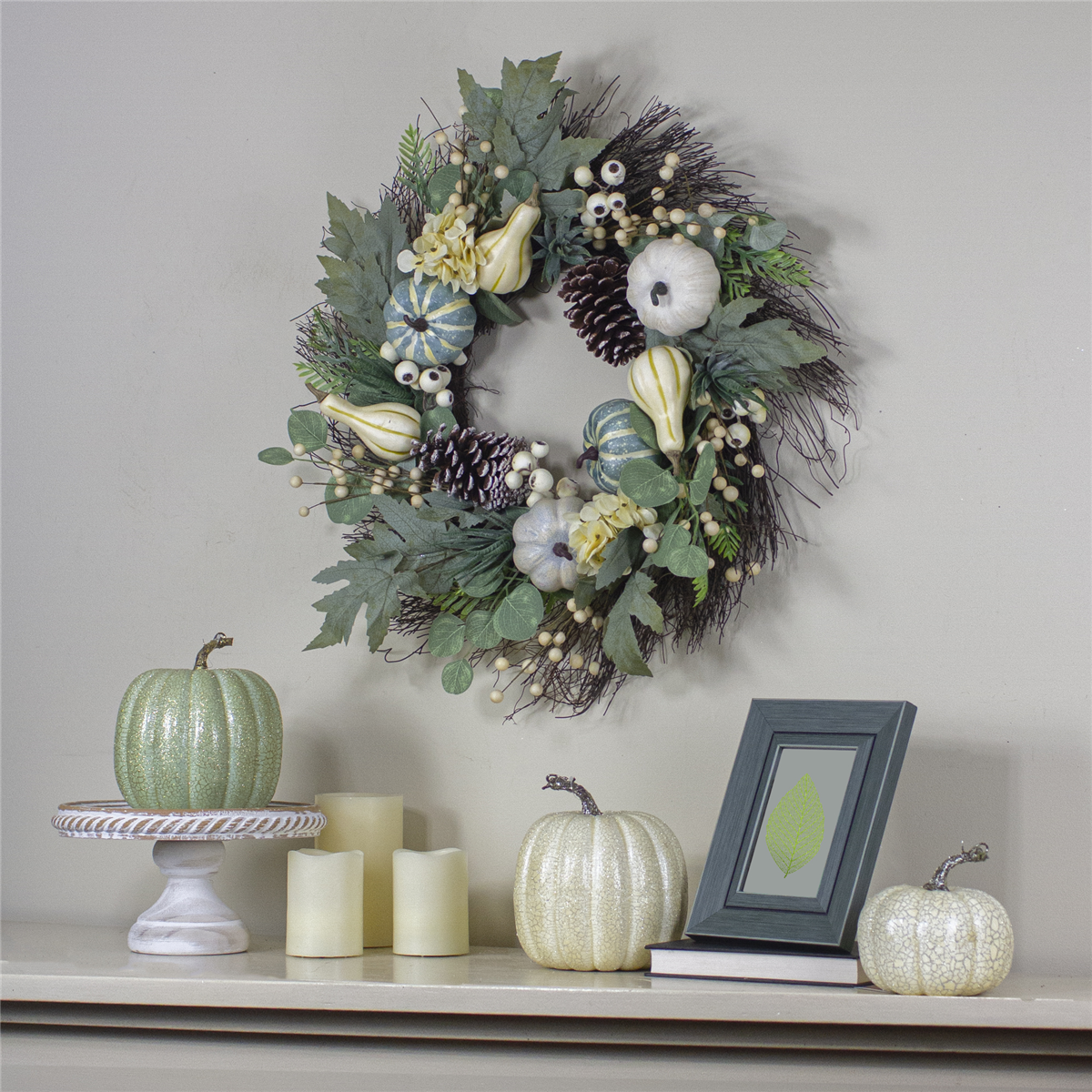 Northlight 22in. Pumpkins with Berries Fall Harvest Wreath