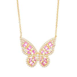 Gold Plated Cubic Zirconia Butterfly Necklace